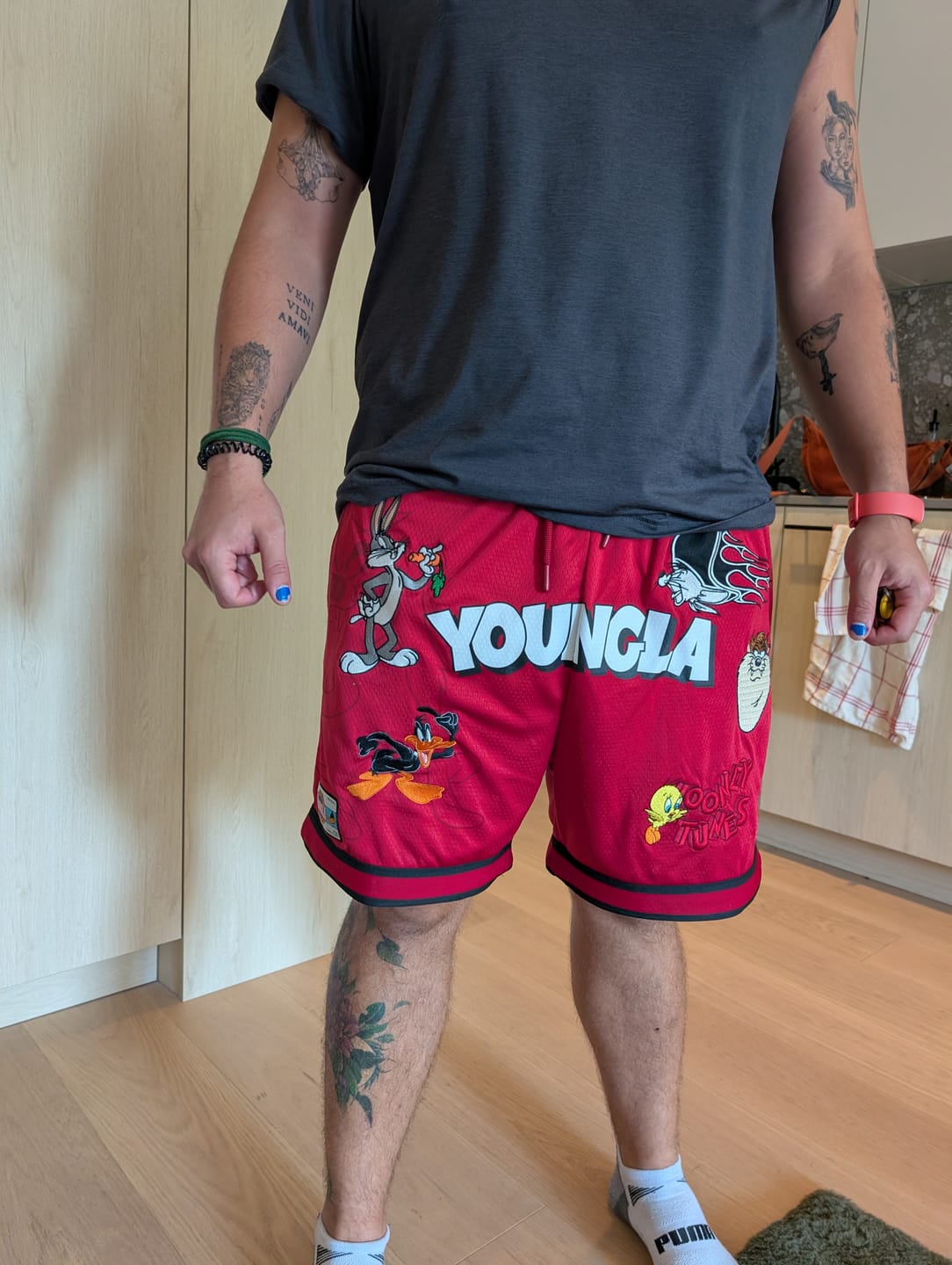 Customer photo review of 1071 - Looney Tunes Embroidered Patch Shorts