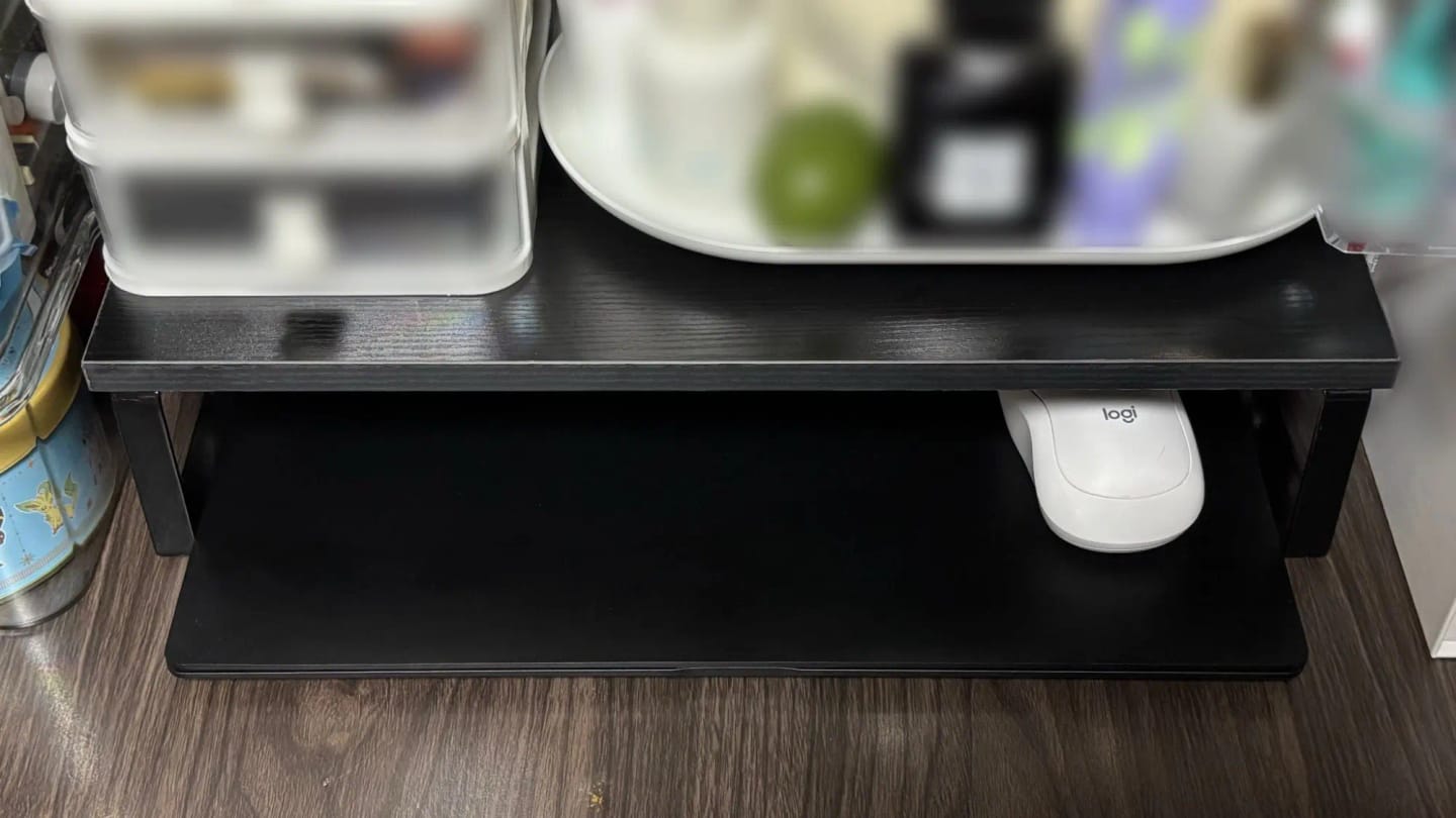Customer photo review of Monitor Stand Riser with Storage Shelf