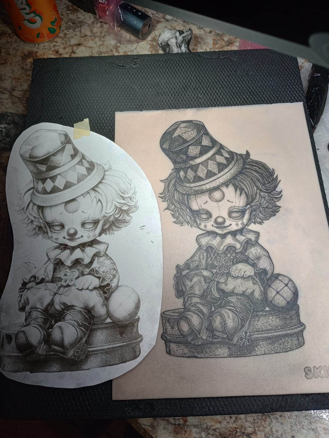 Customer photo review of Tattoo Practice Skin | Size Medium A4 | Ben Fisher Pack of 10