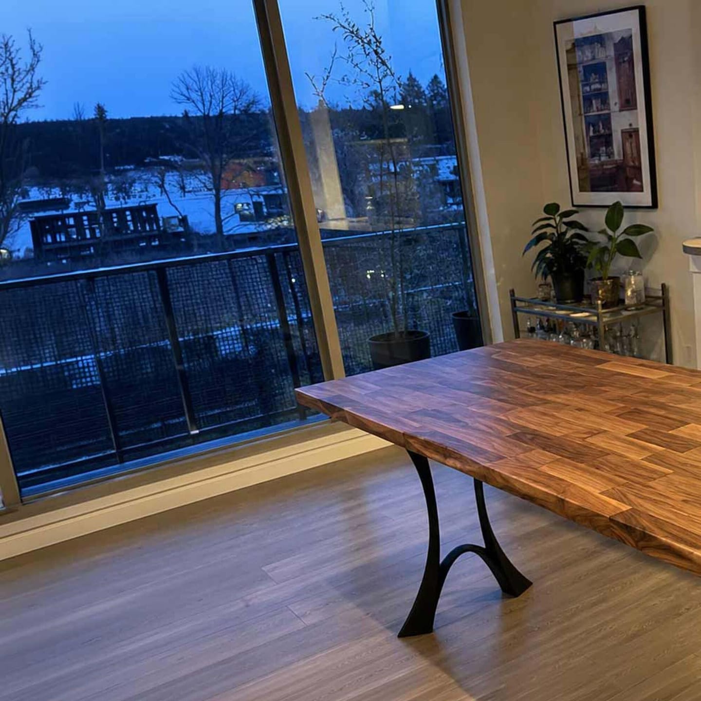 Customer photo review of Dining Table with Butcher Block Wood Top for Dining Room - 405 Joxie