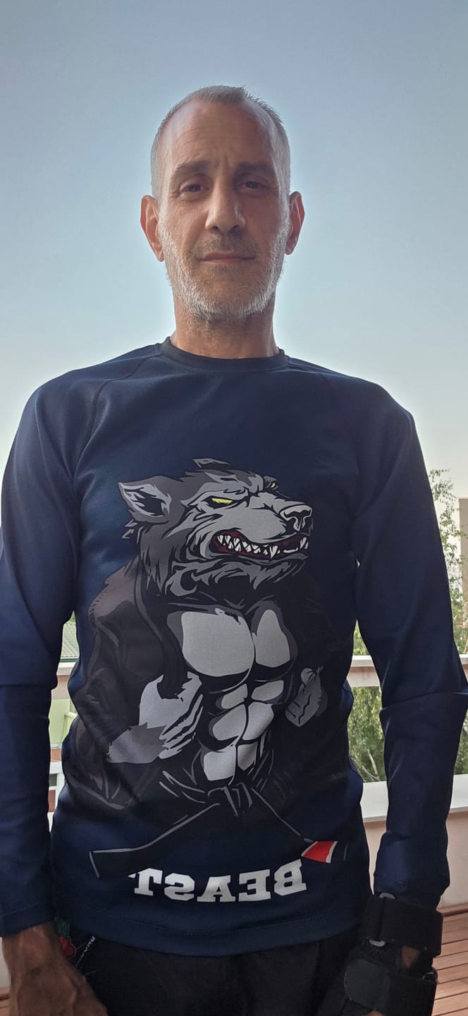 Customer photo review of WOLF BEAST RASH GUARD