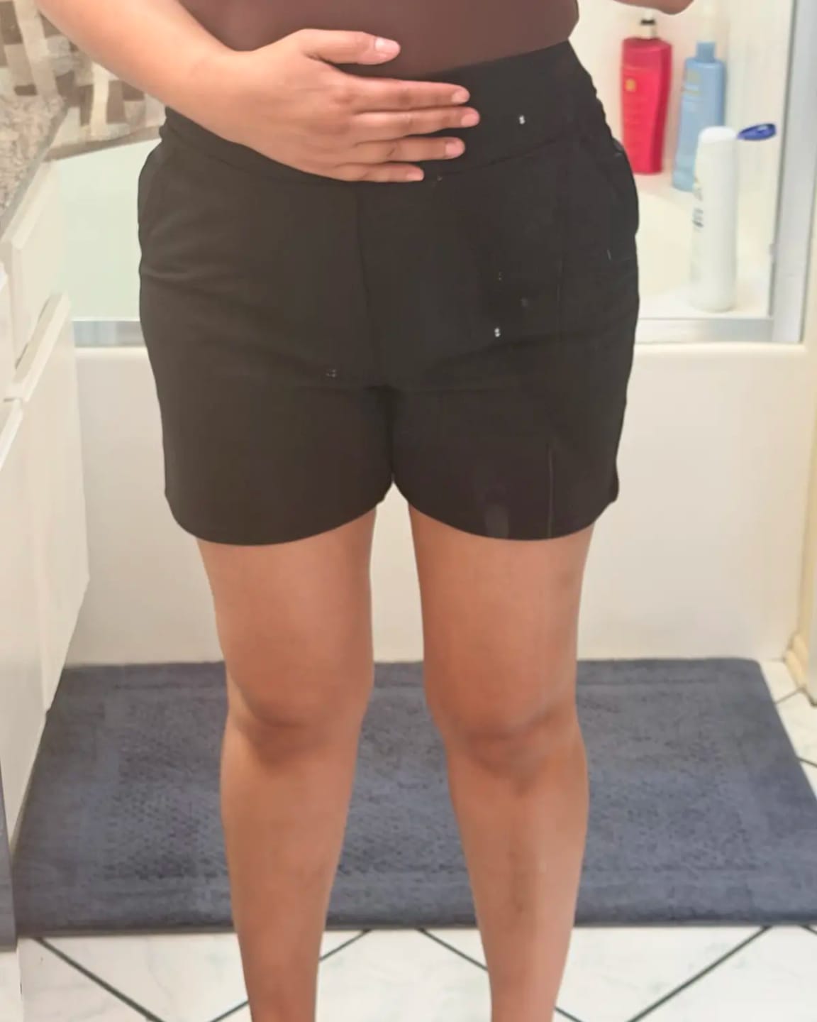 Customer photo review of Women's High-Waisted Athletic Bermuda Shorts with Pockets – Running, Yoga, Summer Casual Activewear