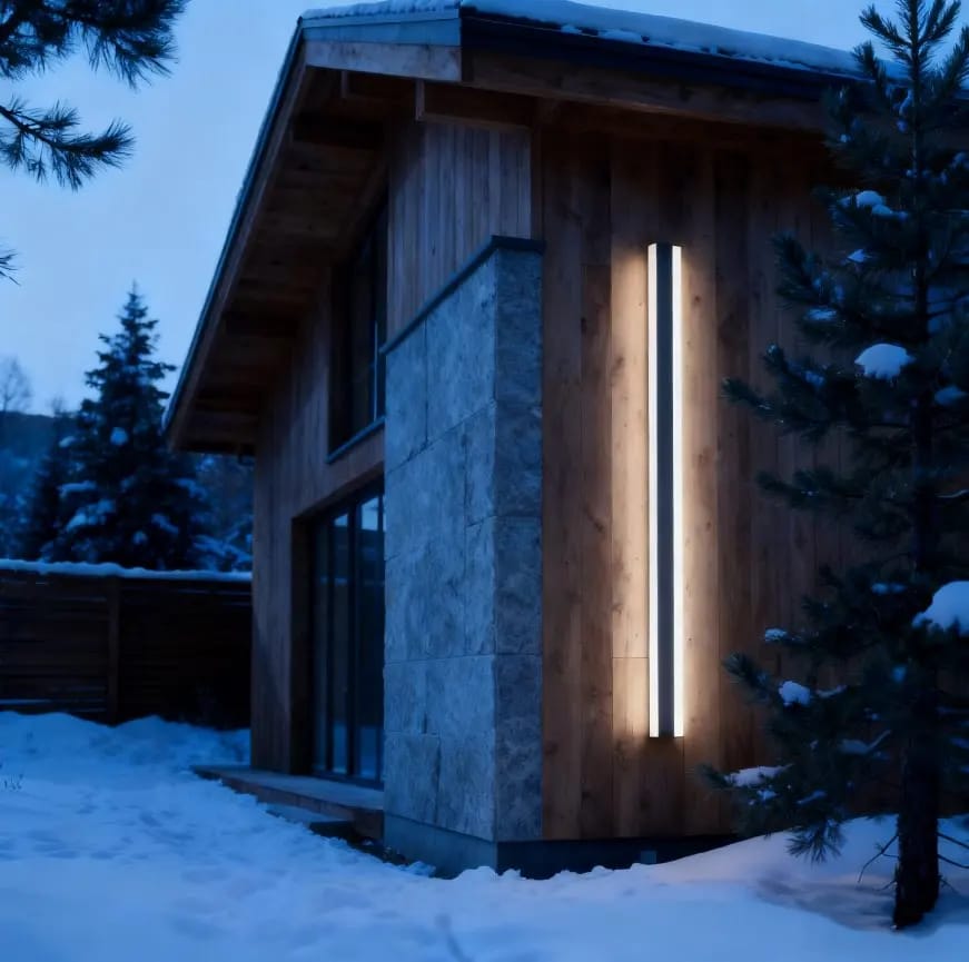 Customer photo review of Outdoor Linear Dimmable Metal Wall Light With Acrylic Diffuser