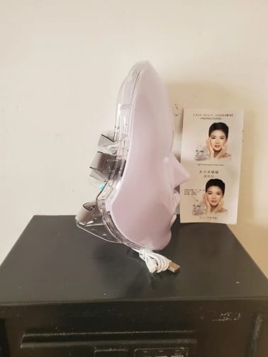 Customer photo review of 7 Colors LED Facial Mask for At-Home Beauty Care
