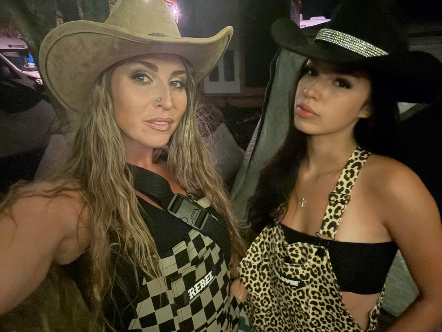 Customer photo review of Women's Overall in Checkered Black + Taupe