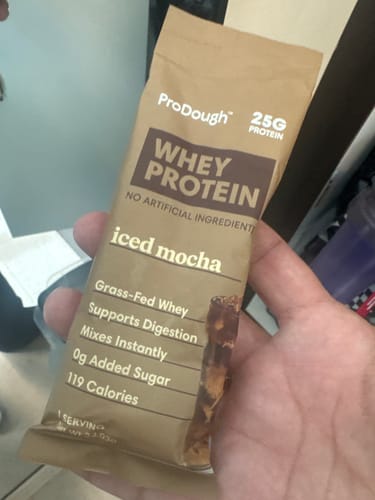 Customer photo review of Whey Protein Powder - Single Serving Sample Stick Packs