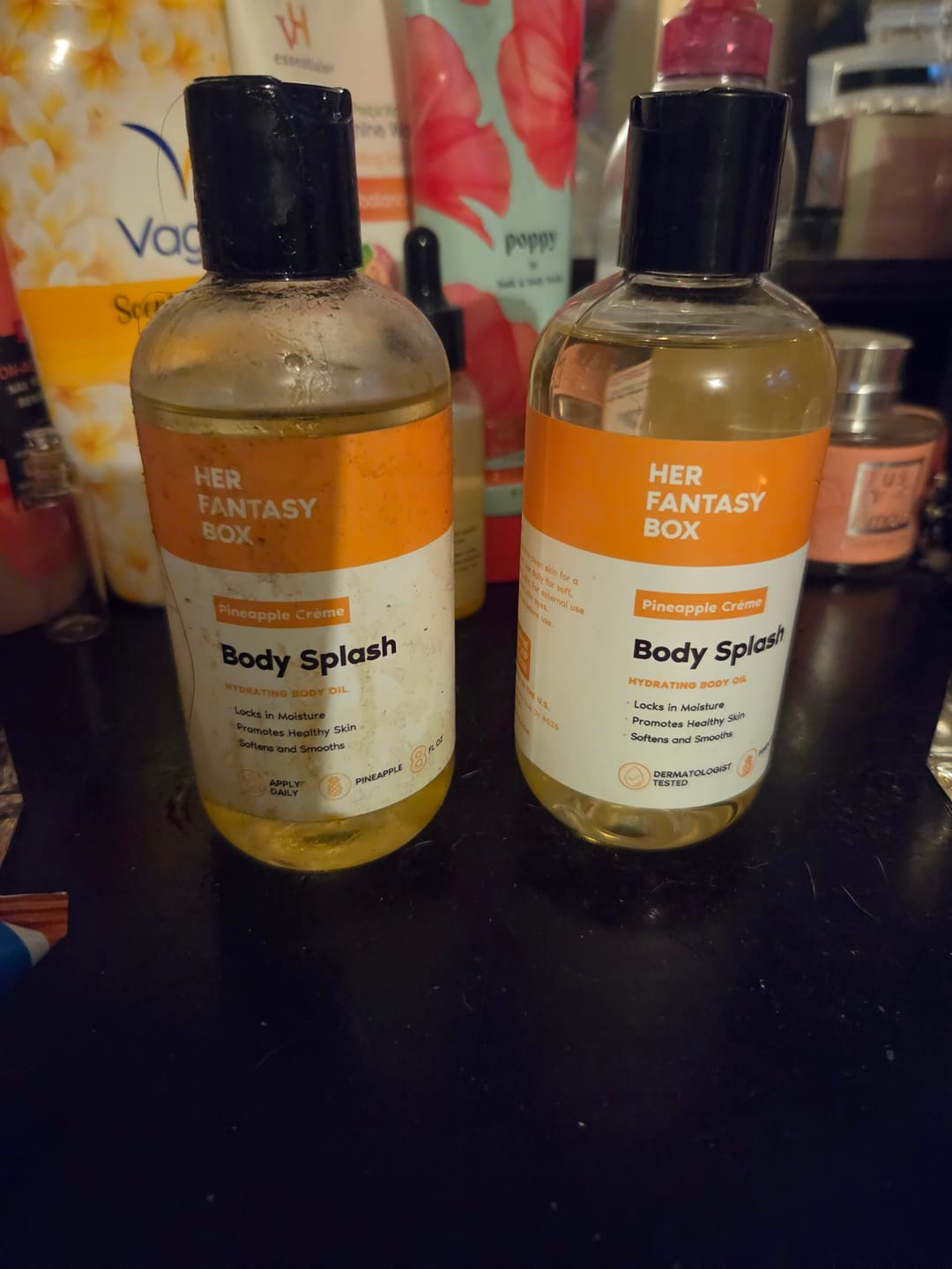 Customer photo review of Body Splash - Skin Smoothing Body Oil  (Pineapple Creme)