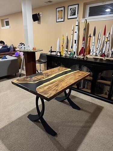 Customer photo review of Rectangle Epoxy Table Top for Modern Dining Spaces