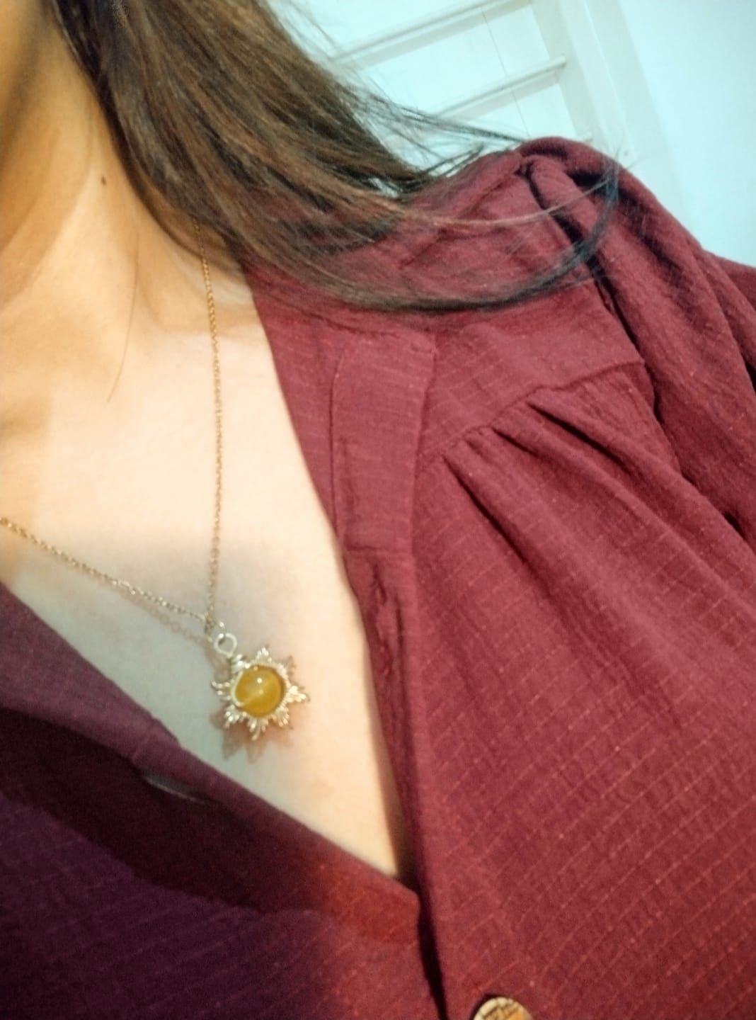 Customer photo review of Eternal Sun Necklace | Yellow Onyx