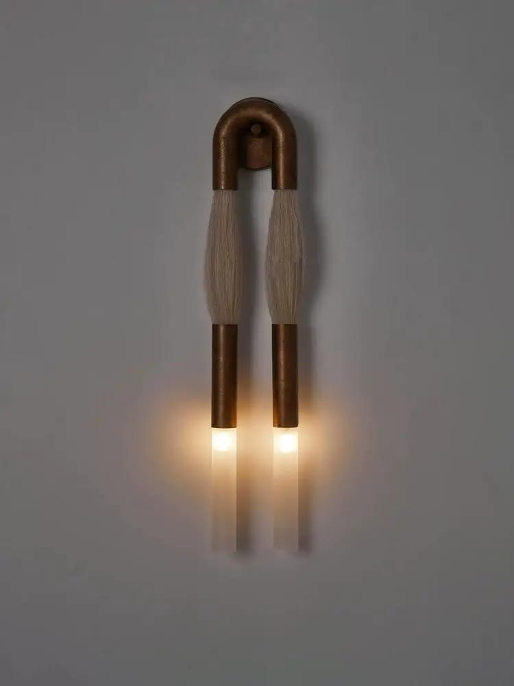 Customer photo review of Horsehair Wall Lamp, Wrought Iron, White Glass Shade, G9, 3000K