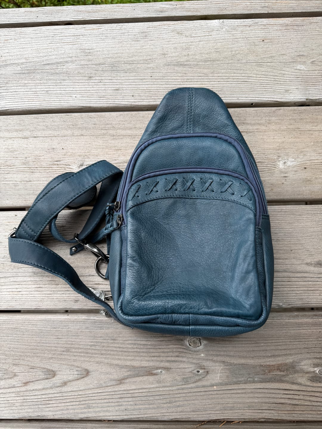 Customer photo review of Taylor Leather Sling Backpack