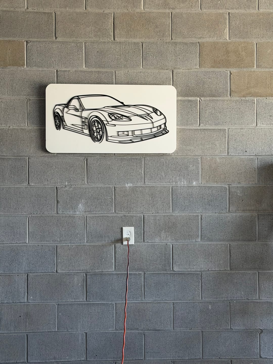 Customer photo review of C6 ZR1 Angle Silhouette Metal Wall Art