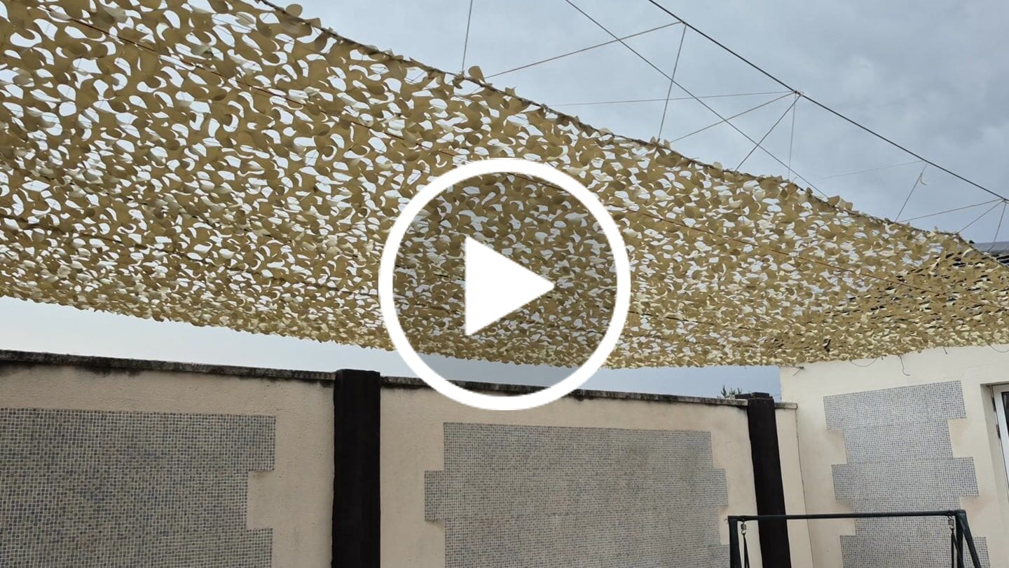 Customer video review of Red de camuflaje reforzada con cable de acero