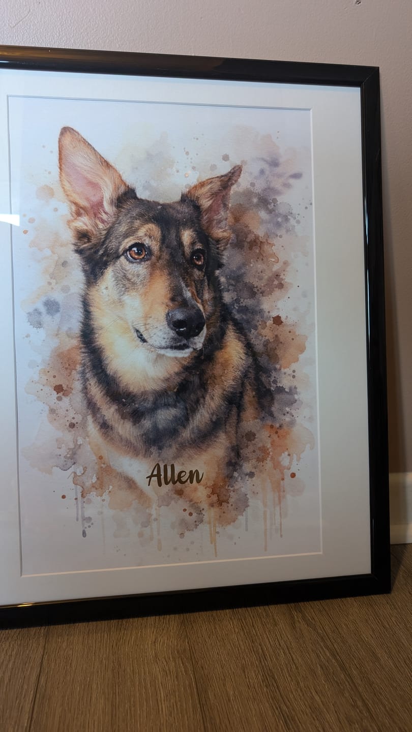 Customer photo review of Personalized Poster - Watercolor Realistic Portrait