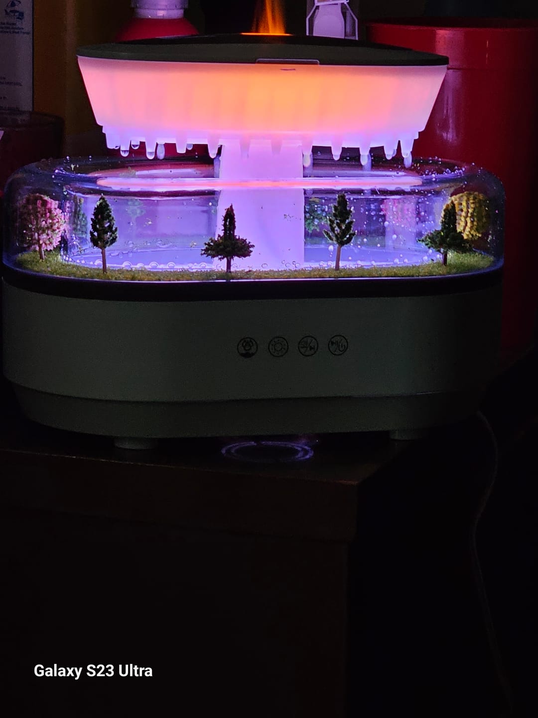 Customer photo review of Raindrop Aroma Diffuser – 7-Color Light & White Noise