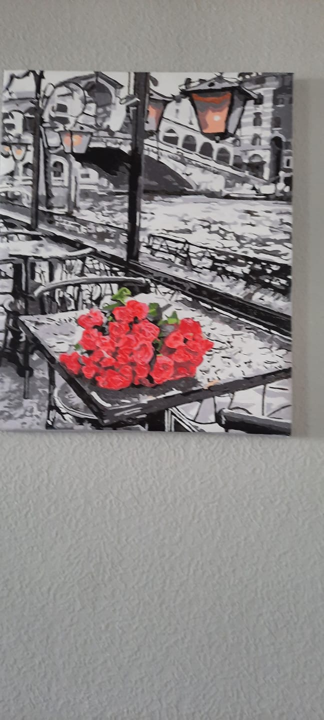 Customer photo review of Malen nach Zahlen - Eifelturm mit Rosen
