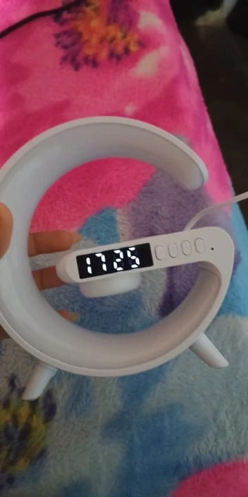Customer photo review of Wireless Charging Station, Alarm Clock & Speaker