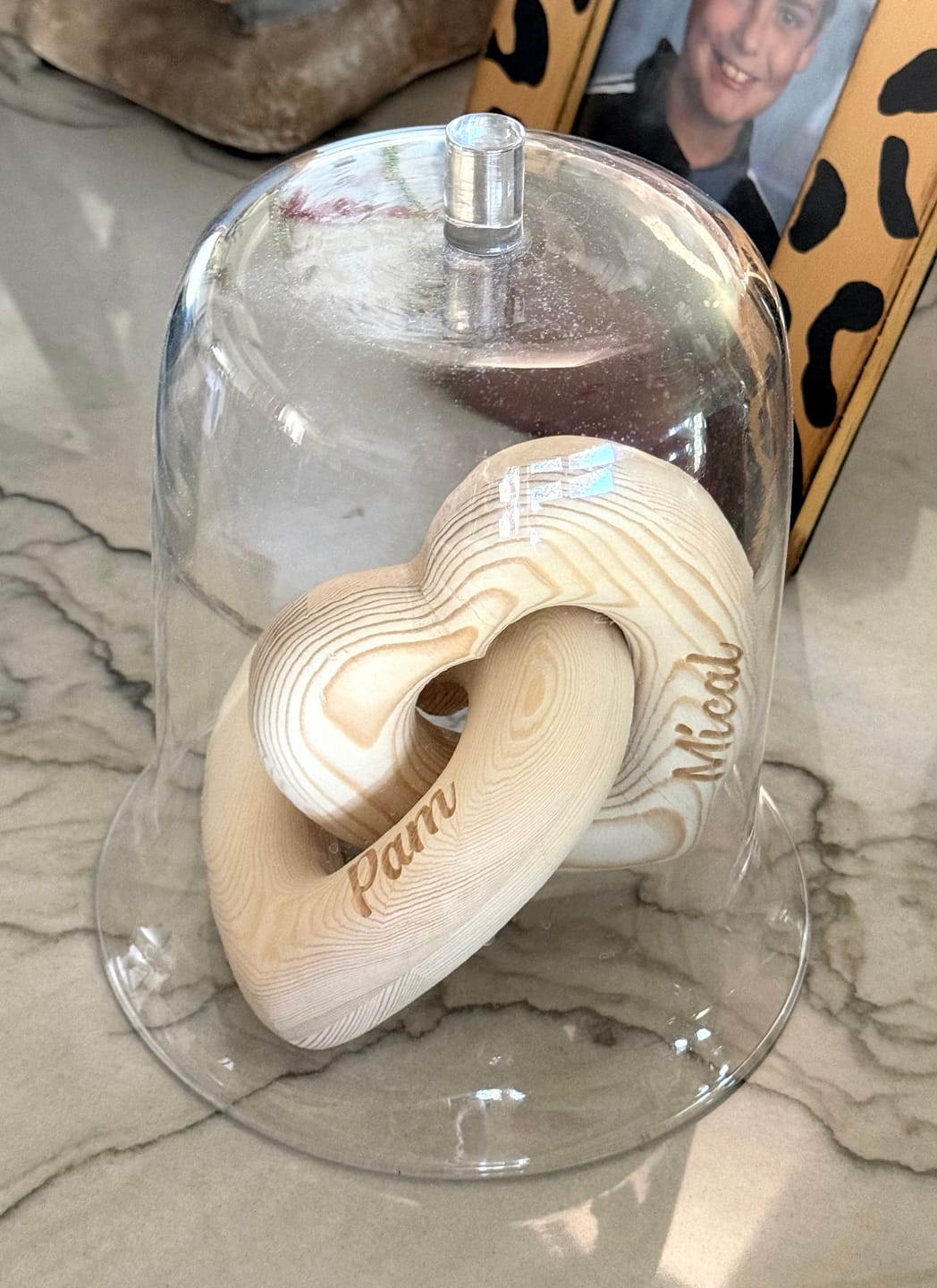 Customer photo review of Romantic Couple - Personalized Infinity Heart Sculpture