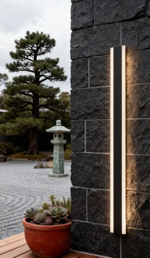 Customer photo review of Outdoor Linear Dimmable Metal Wall Light With Acrylic Diffuser