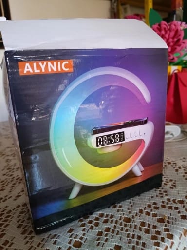 Customer photo review of Wireless Charging Station, Alarm Clock & Speaker