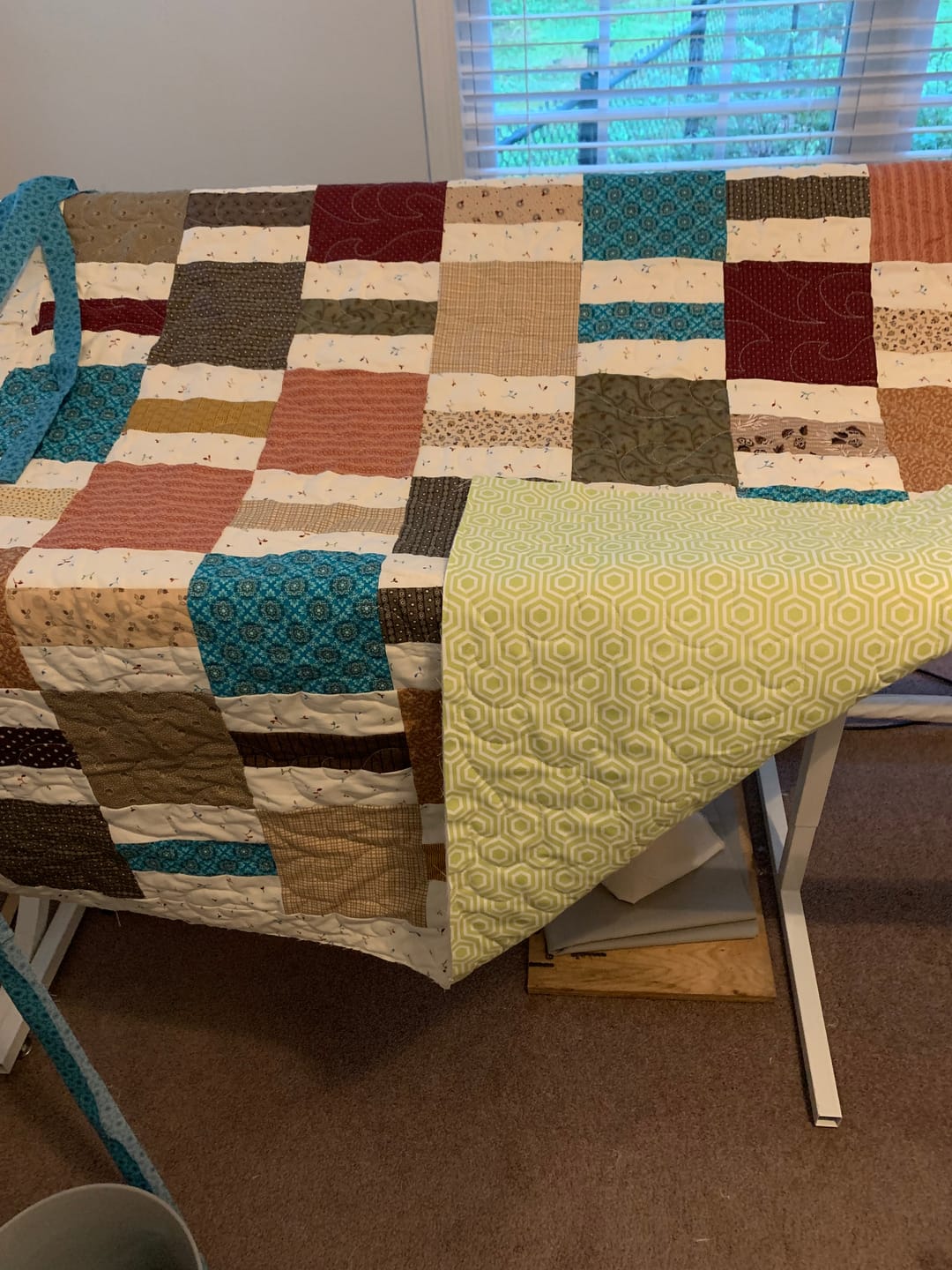 Customer photo review of CLEARANCE - $25 Whole 8 Yard Bolt Liquidation Camelot Emma & Mila Hexagon Print