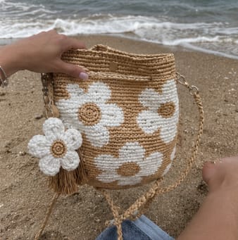 Customer photo review of Bolso de Ganchillo Hecho a Mano