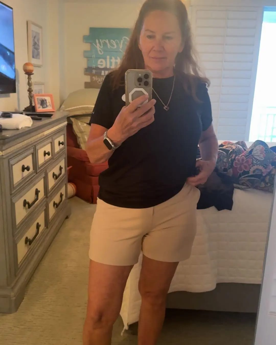 Customer photo review of Women's High-Waisted Athletic Bermuda Shorts with Pockets – Running, Yoga, Summer Casual Activewear