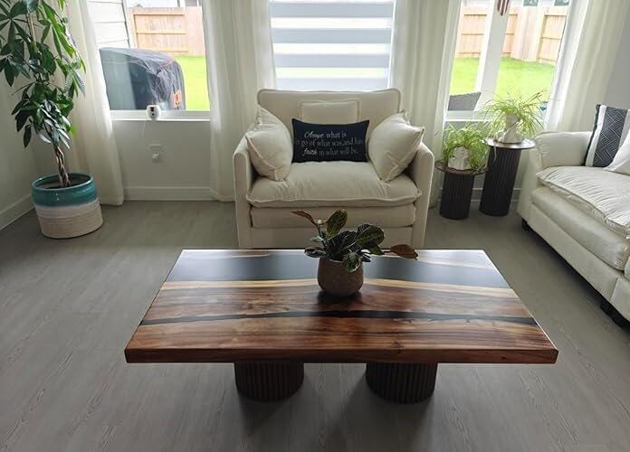 Customer photo review of Rectangle Epoxy Table Top for Modern Dining Spaces