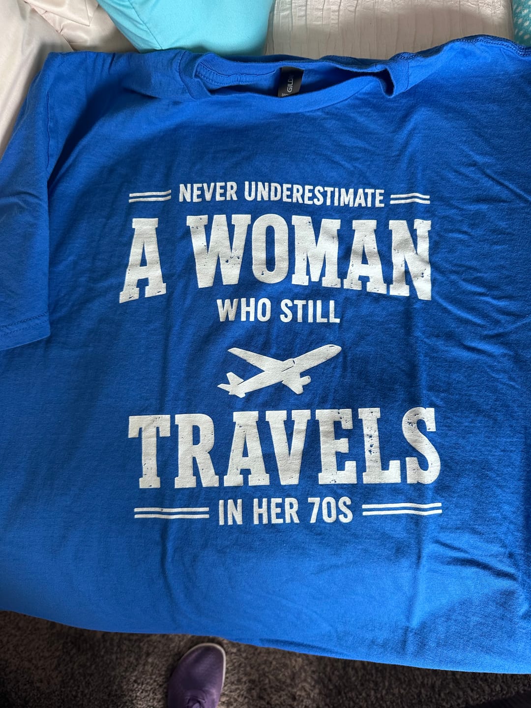 Customer photo review of In Her 70s T-shirt