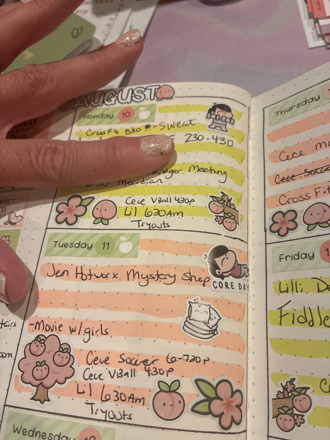 Customer photo review of Workout Days! Planner Stickers