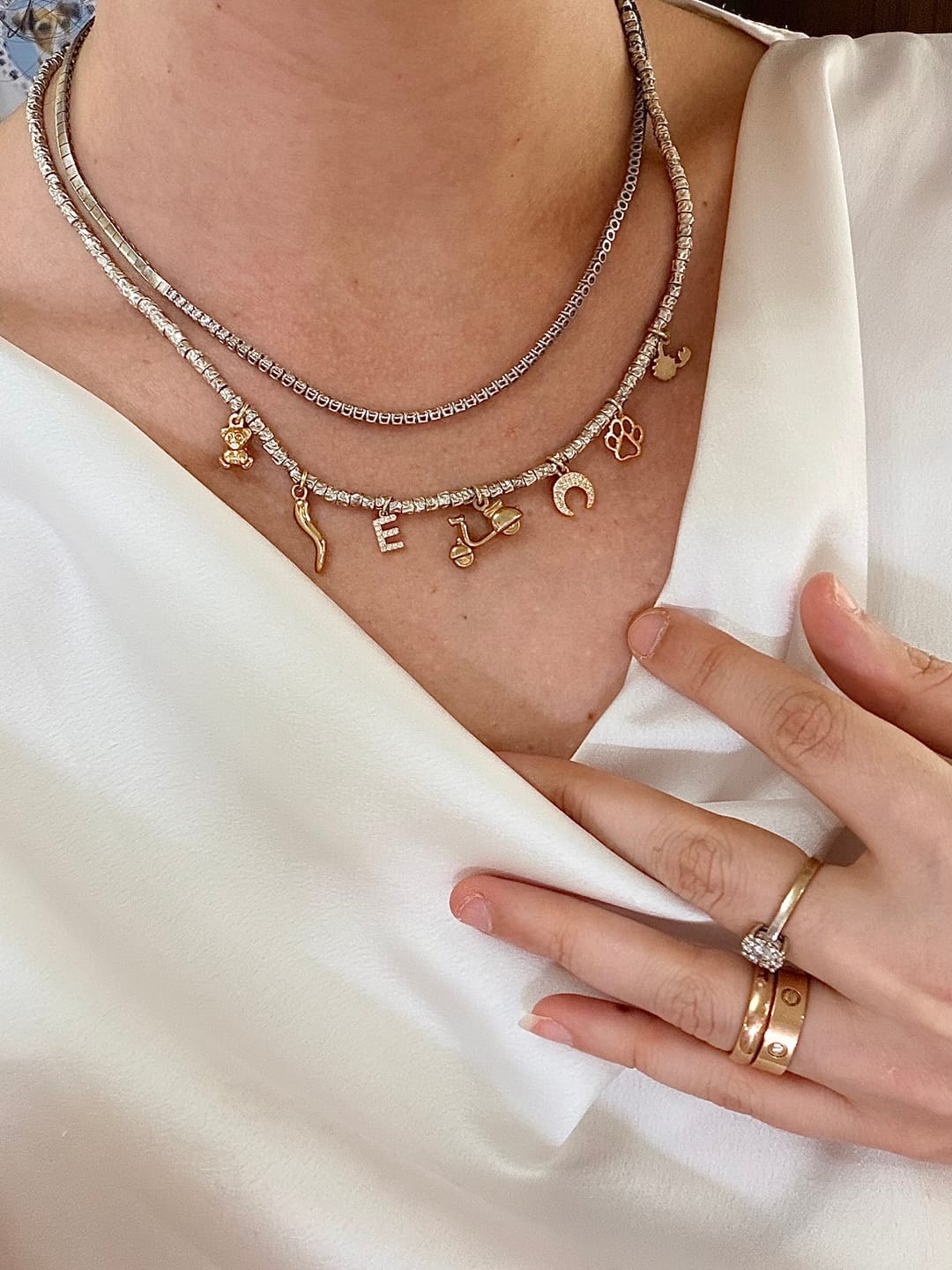 Customer photo review of CREA LA TUA COLLANA GRANELLI - charms oro