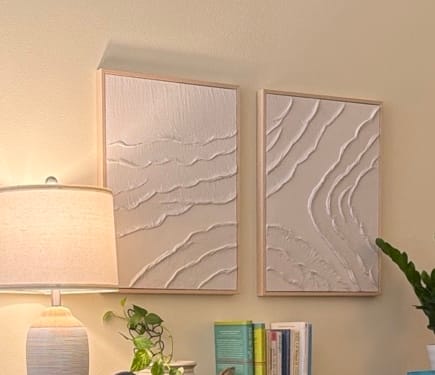 Customer photo review of White Minimalistic Textured Canvas Art Set of 2 #MT078