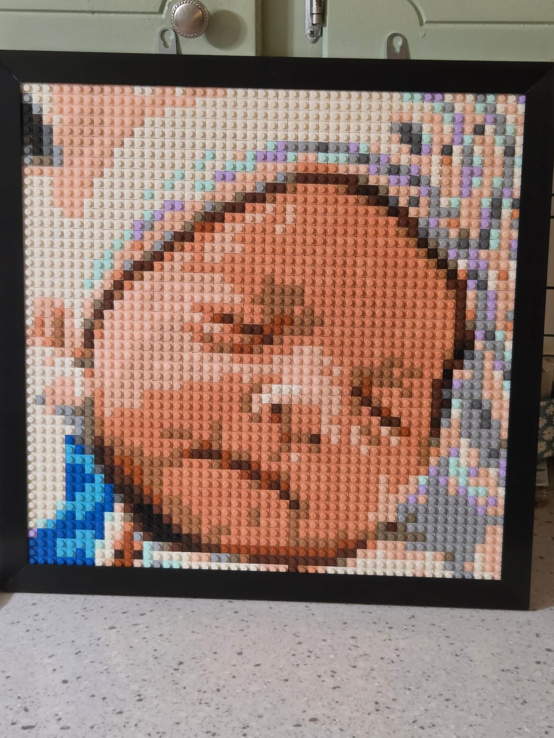 Customer photo review of Custom Bricked Mosaic Portrait 16x16"