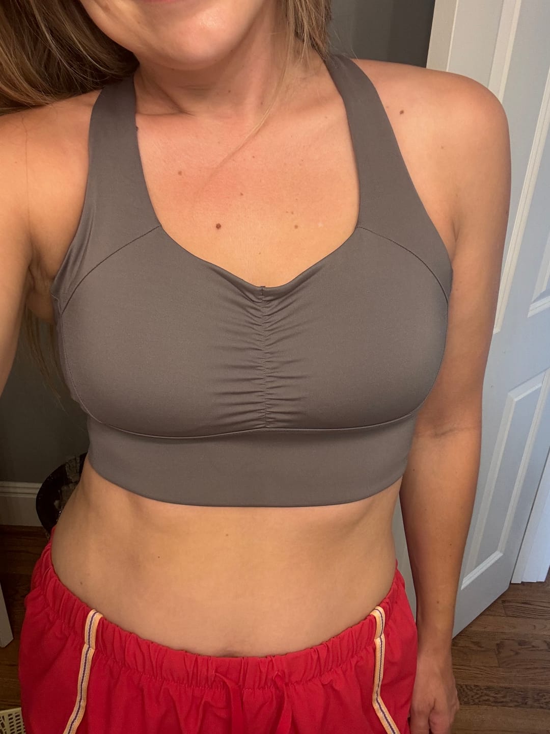 Customer photo review of Gametime Bra – Magnetic Gray