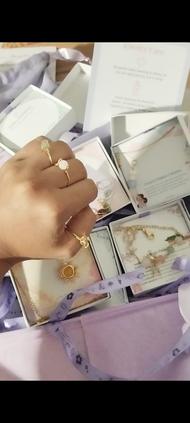 Customer photo review of Dainty Round Moonstone Ring