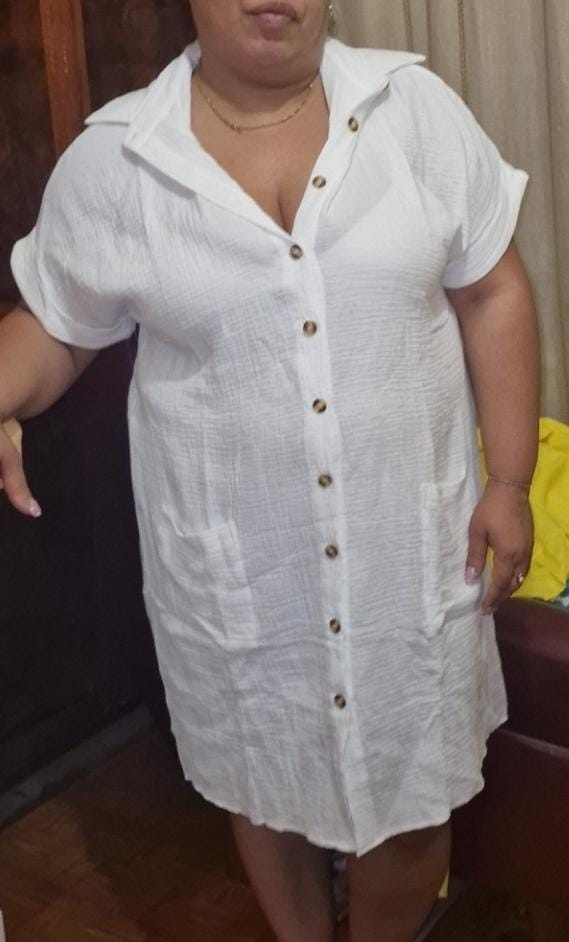 Customer photo review of Robe Chemise Fluide à Boutons