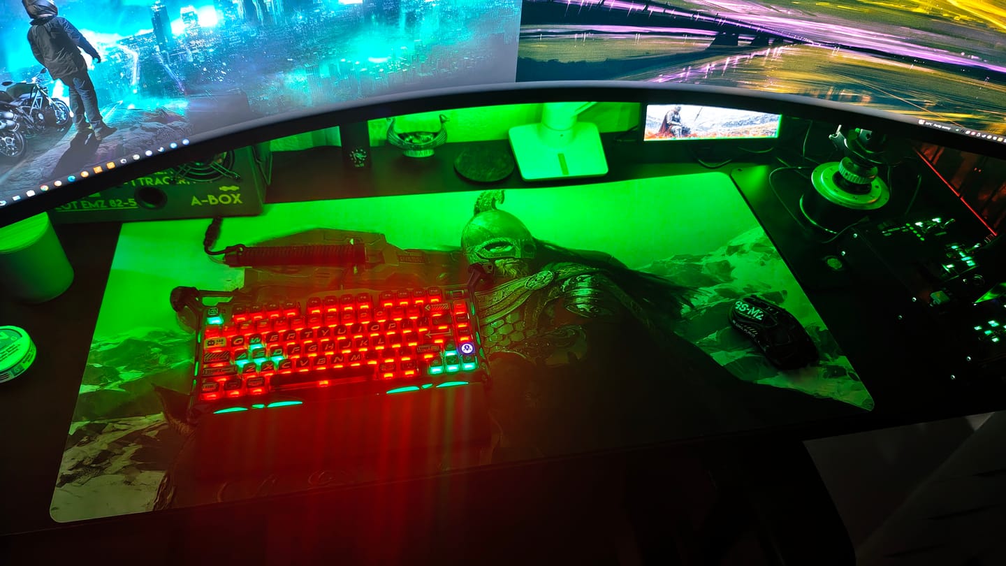 Customer photo review of Laser Rider Mouse Pad/Playmat