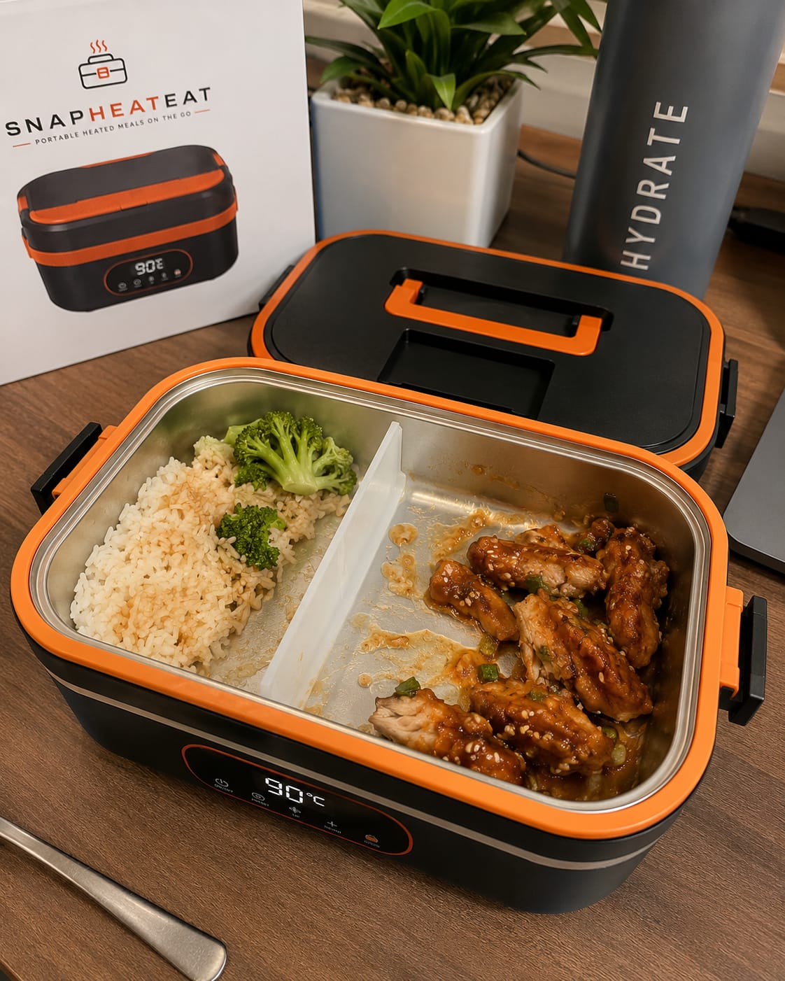 Customer photo review of SnapHeatEat™ Huge 1.5 Electric Lunch Box with Divider