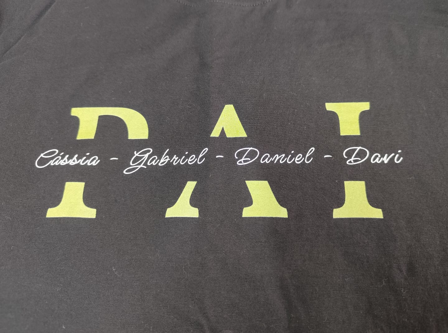 Customer photo review of Camiseta Personalizada MÃE / PAI E FILHOS - Algodão Peruano