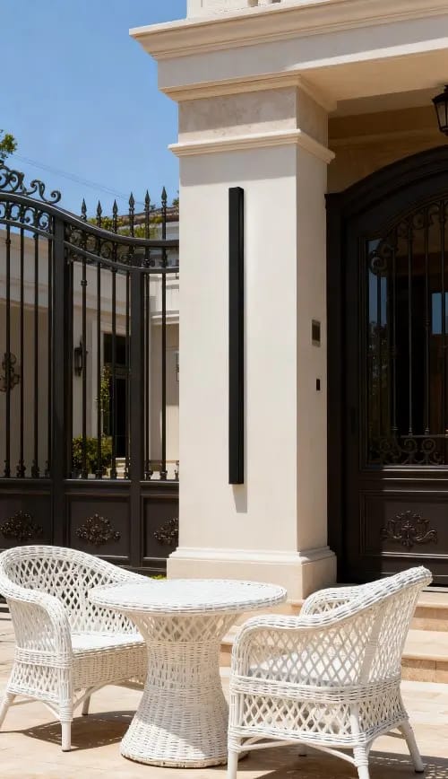 Customer photo review of Raymo Outdoor Wall Light With Linear LED Strip, Black IP65