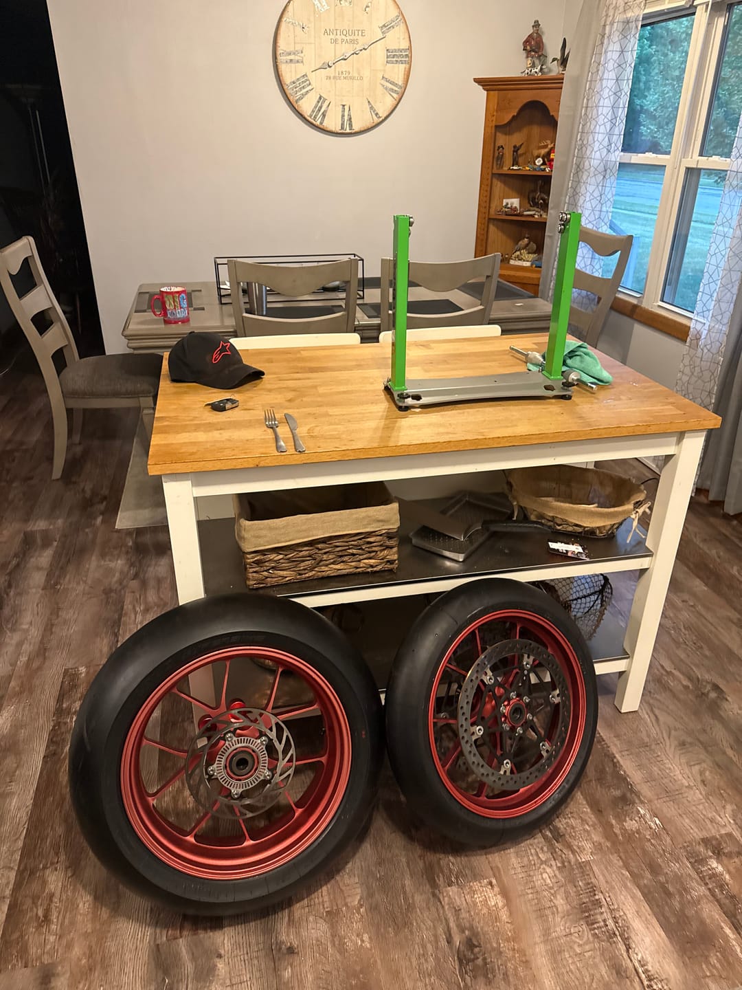 Customer photo review of Motorcycle Wheel Balancer
