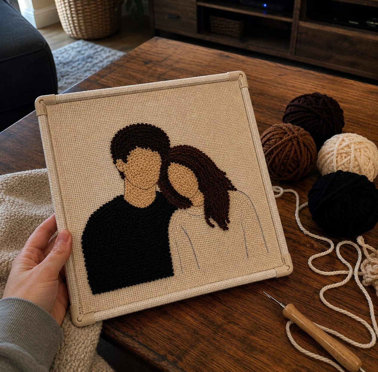 Customer photo review of Custom Punch Needle Kit - Turn Your Photo into a Handmade Keepsake