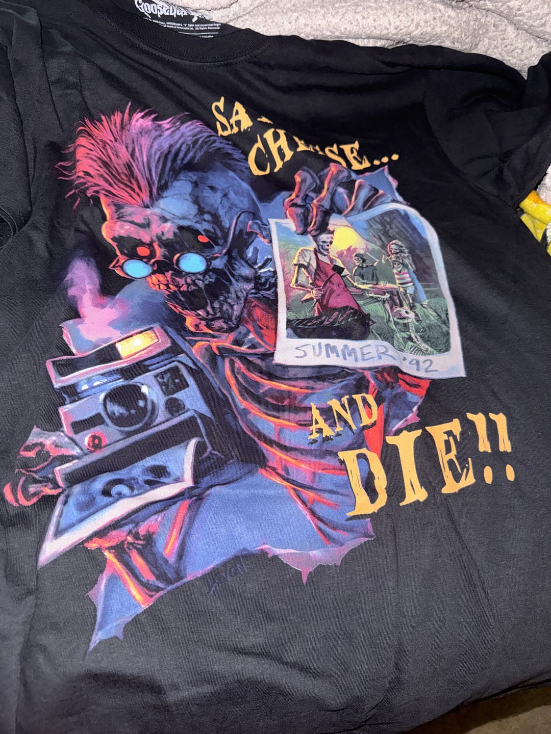 Customer photo review of GOOSEBUMPS: FOCUS ON FRIGHT - T-SHIRT (COMFORT COLORS)
