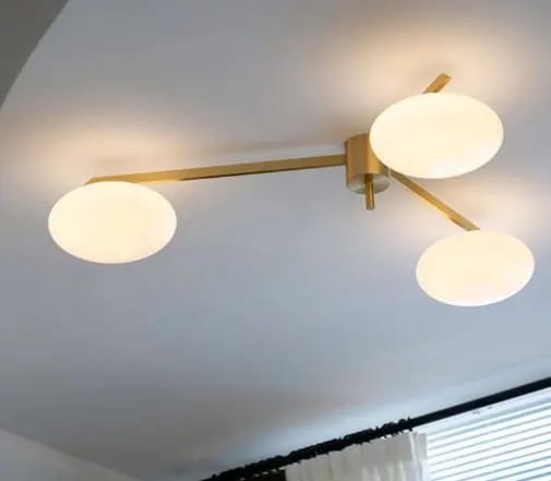 Customer photo review of Ceiling Light, Jasper Brass Sputnik, White Glass Oval Shades, G9, Low Profile