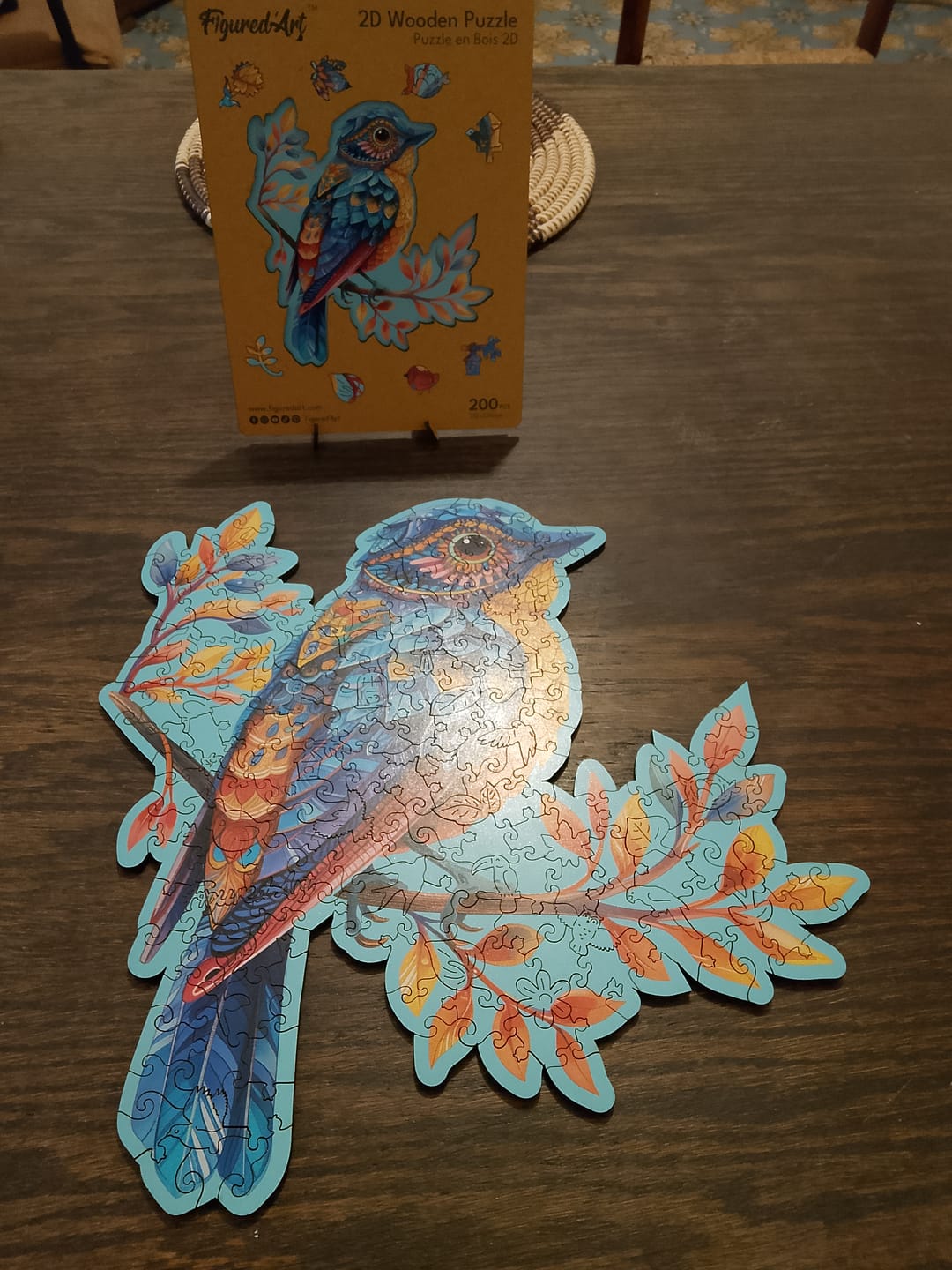 Customer photo review of Puzzle en Bois Adulte - Oiseau bleu sur la Branche