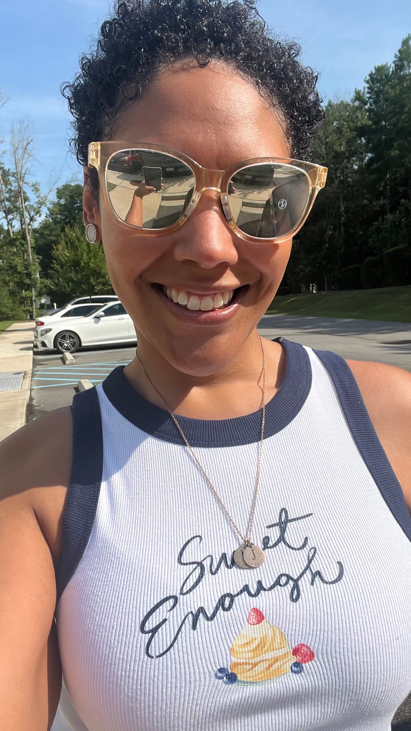 Customer photo review of Initial Date Charm Necklace