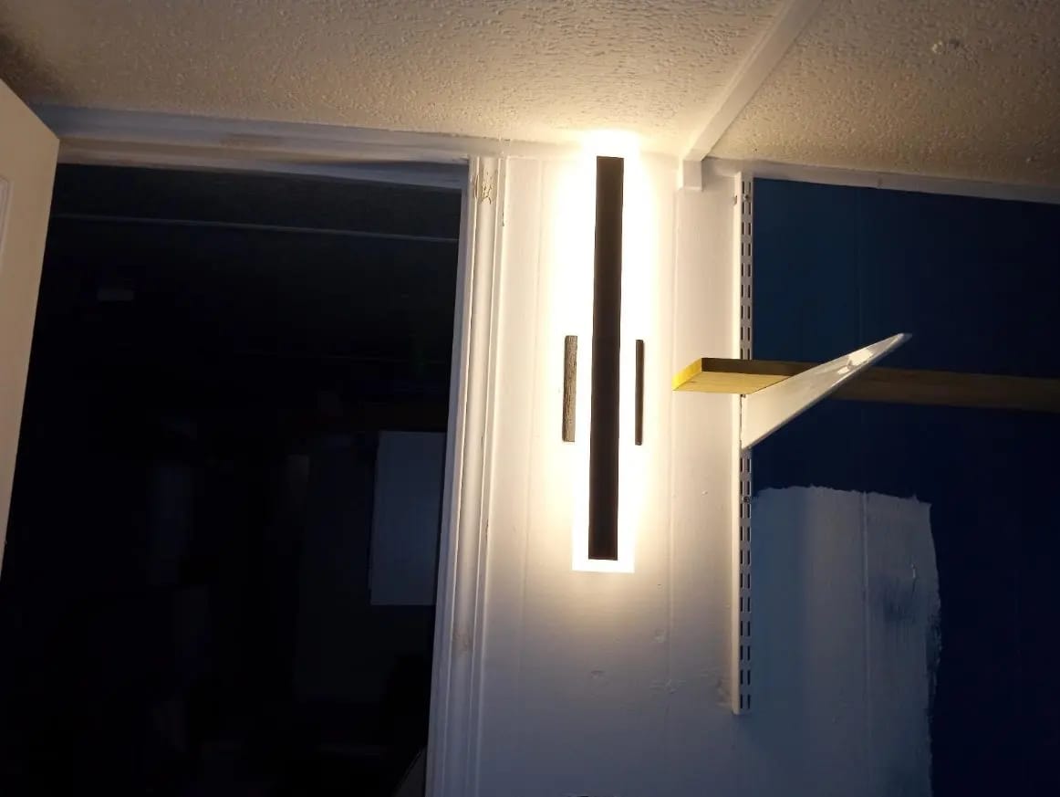 Customer photo review of Outdoor Linear Dimmable Metal Wall Light With Acrylic Diffuser