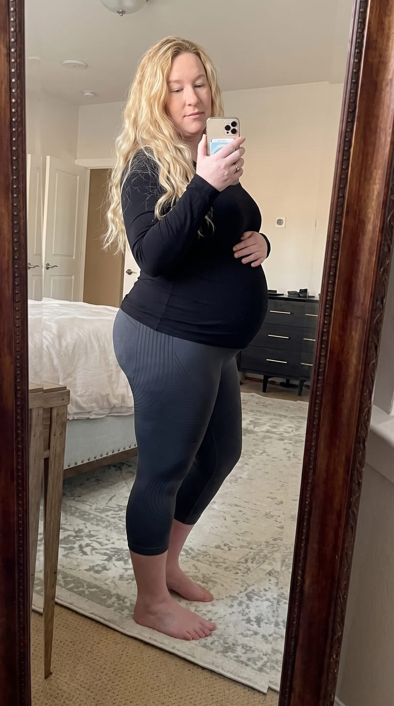 Customer photo review of 3D CelluSmooth Ribbed Squat-Proof Capri Leggings | Silix