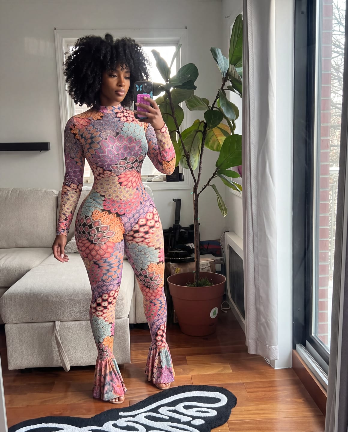 Customer photo review of Boho Petal Ruffle Catsuit