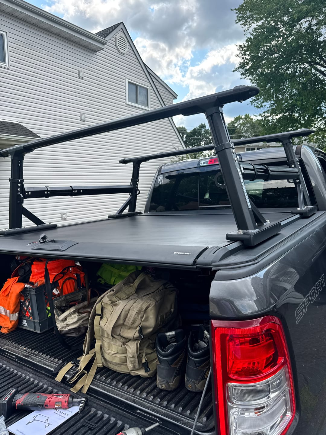 Customer photo review of OPENROAD Adjustable Bed Rack for Trucks